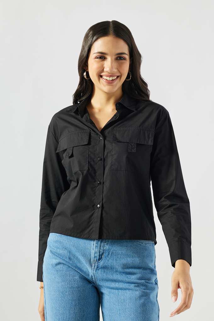 life Solid Cotton Regular Fit Women's Shirt-picture-13