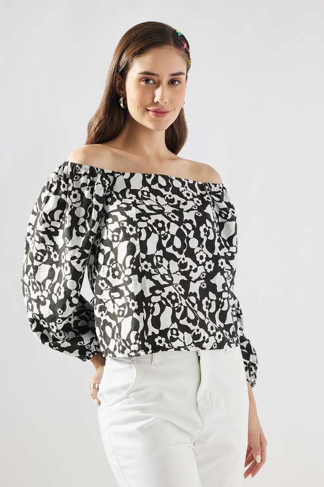 Printed-Viscose-Square-Neck-Women-s-Top