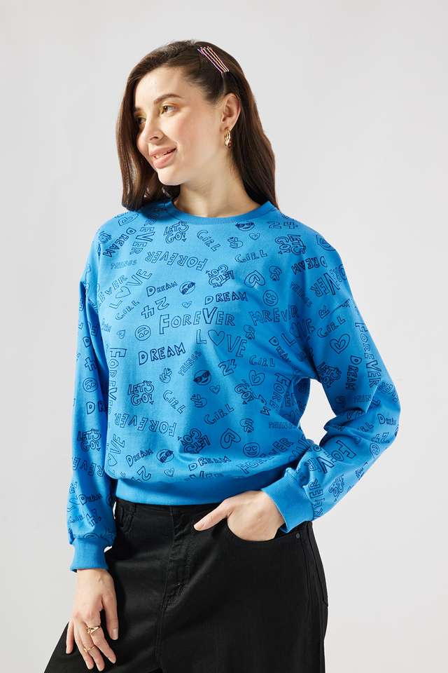 Typographic-Round-Neck-Cotton-Women-Sweatshirt