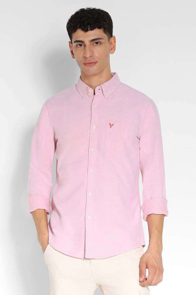 Solid-Cotton-Regular-Fit-Men-s-Casual-Shirt