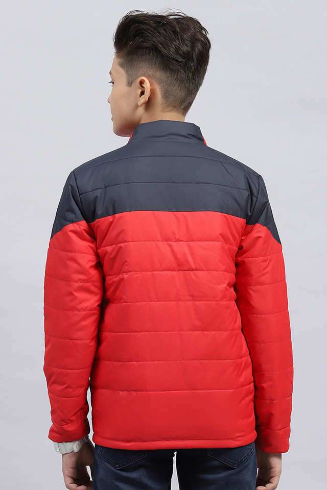 Buy Monte Carlo red Solid Blended Fabric Regular Fit Boys Jacket