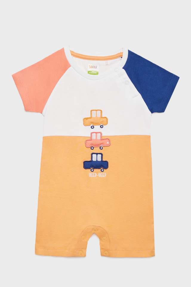 Solid-Cotton-Knee-Length-Infant-Boys-Rompers