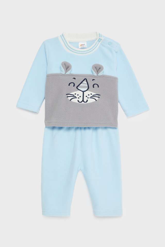 Solid-Polyester-Regular-Fit-Infant-Boys-Co-Ord-Set