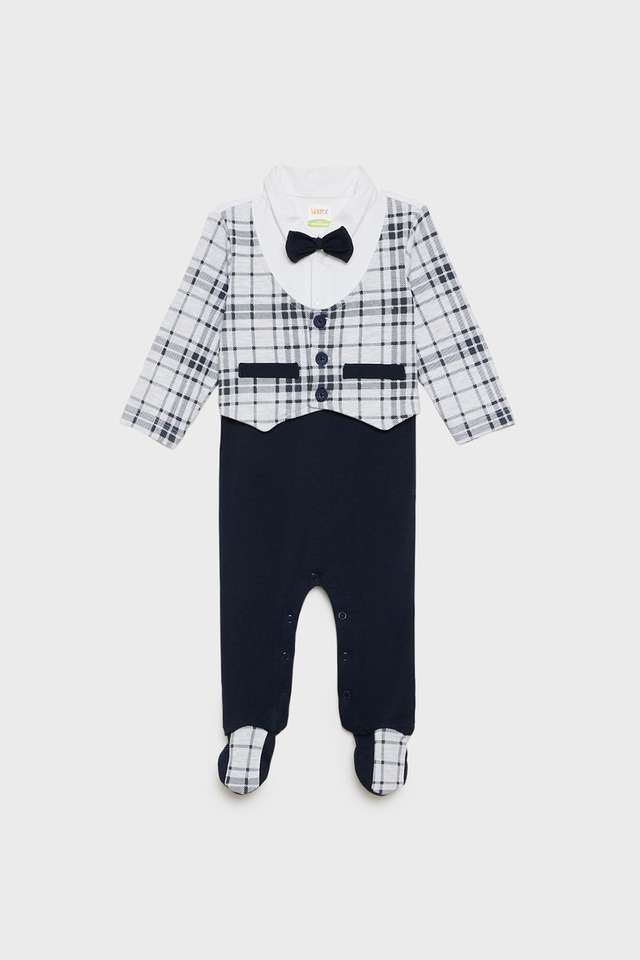 Checks-Cotton-Blend-Regular-Fit-Infant-Boys-Rompers
