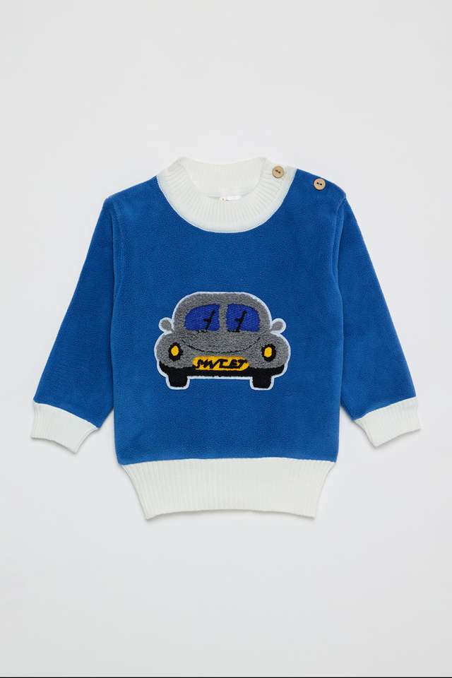 Jacquard-Polyester-Regular-Fit-Infant-Boys-Sweater