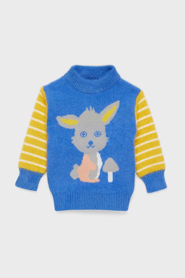 Printed-Blended-Fabric-High-Neck-Infant-Boys-Sweater