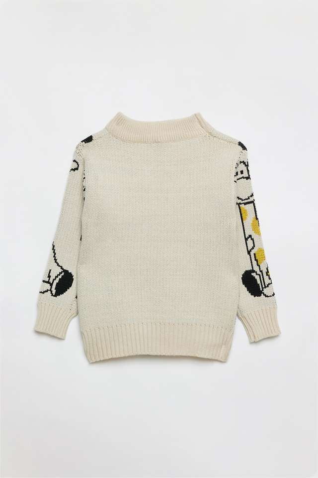Graphic-Print-Blended-Fabric-Turtle-Neck-Boys-Sweater