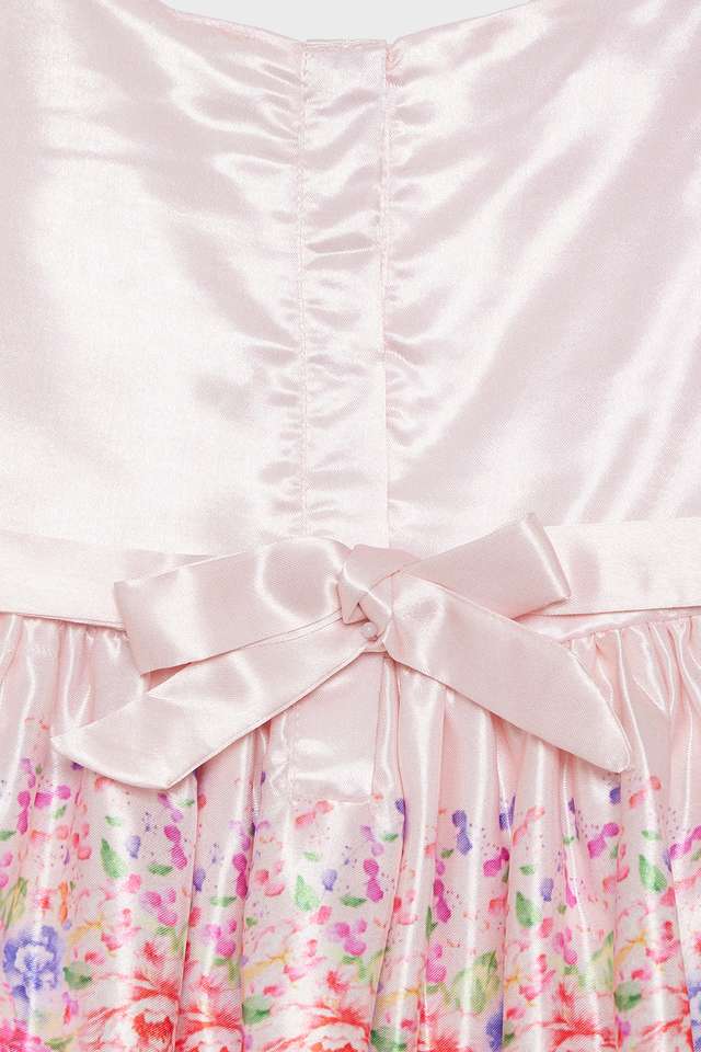 Printed-Satin-Round-Neck-Infant-Girls-Casual-Wear-Dress