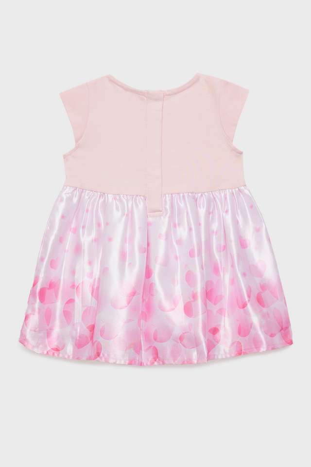 Printed-Satin-Round-Neck-Infant-Girls-Casual-Wear-Dress