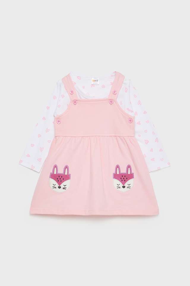 Embroidered-Jersey-Knee-Length-Infant-Girls-Dungarees-Set