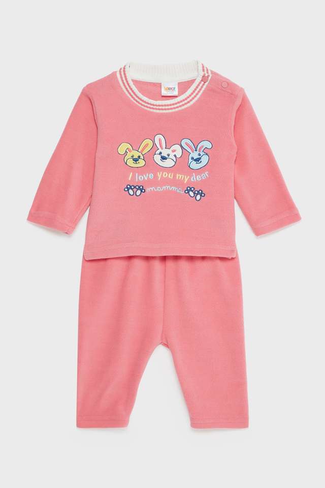 Embroidered-Polyester-Regular-Fit-Infant-Girls-Co-Ord-Set