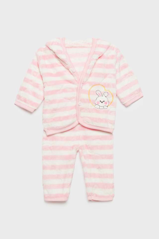 Stripes-Polyester-Regular-Fit-Infant-Girls-Co-Ord-Set