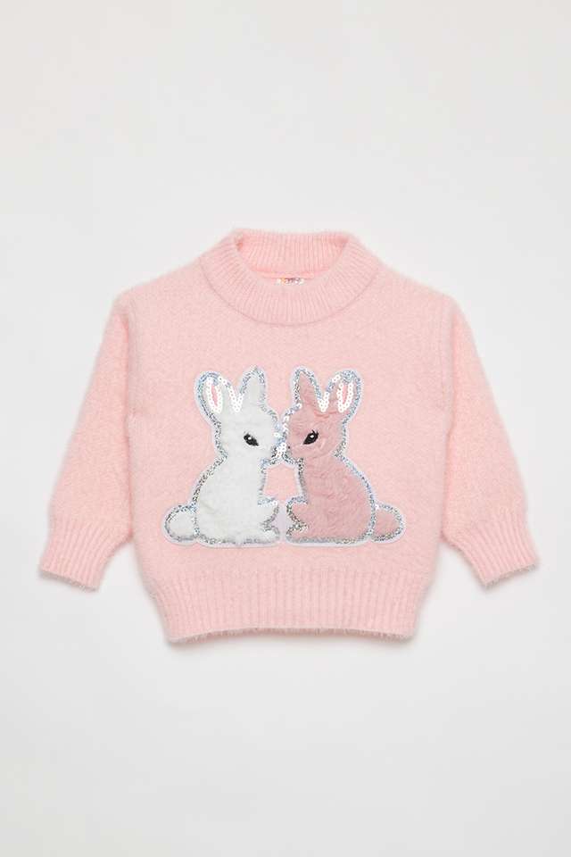 Jacquard-Blended-Fabric-Regular-Fit-Infant-Girls-Sweater