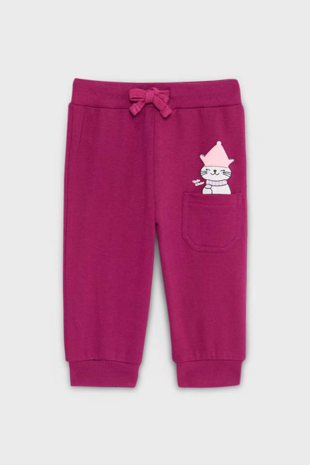 Solid-Cotton-Regular-Fit-Infant-Girls-Pants