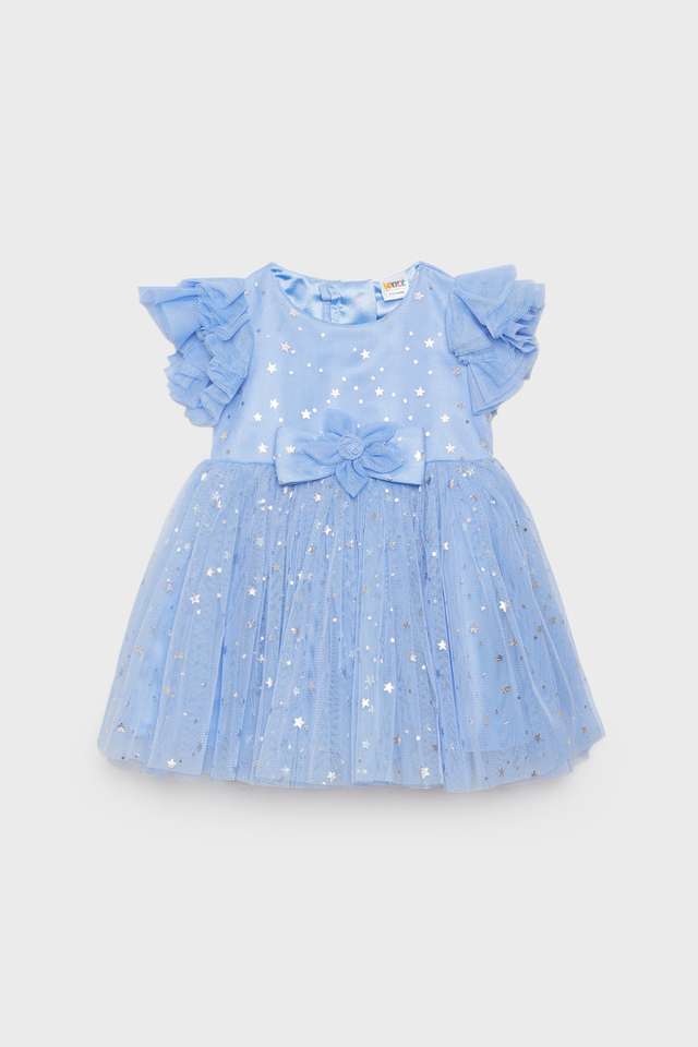 Solid-Polyester-Regular-Fit-Infant-Girls-Dress