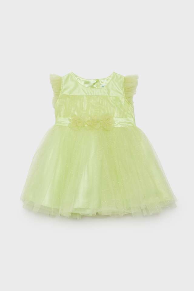 Solid-Polyester-Regular-Fit-Infant-Girls-Dress
