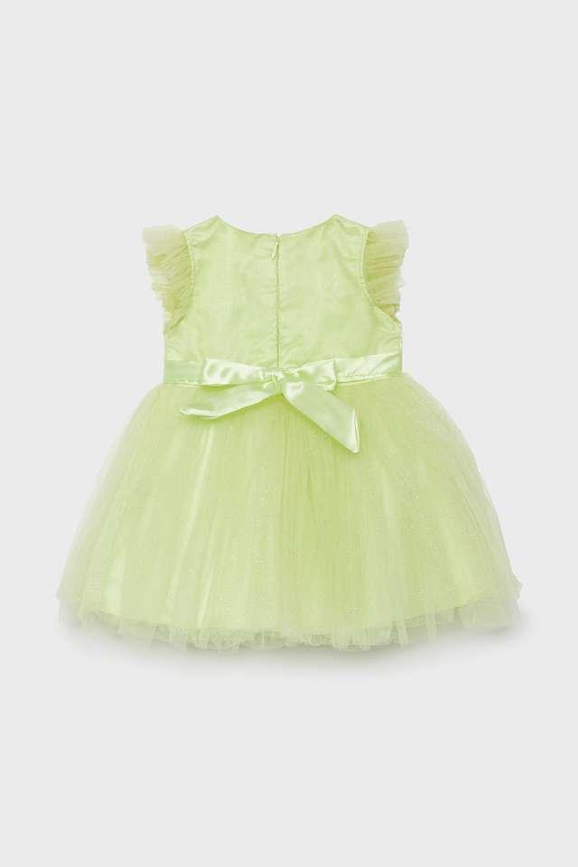 Solid-Polyester-Regular-Fit-Infant-Girls-Dress