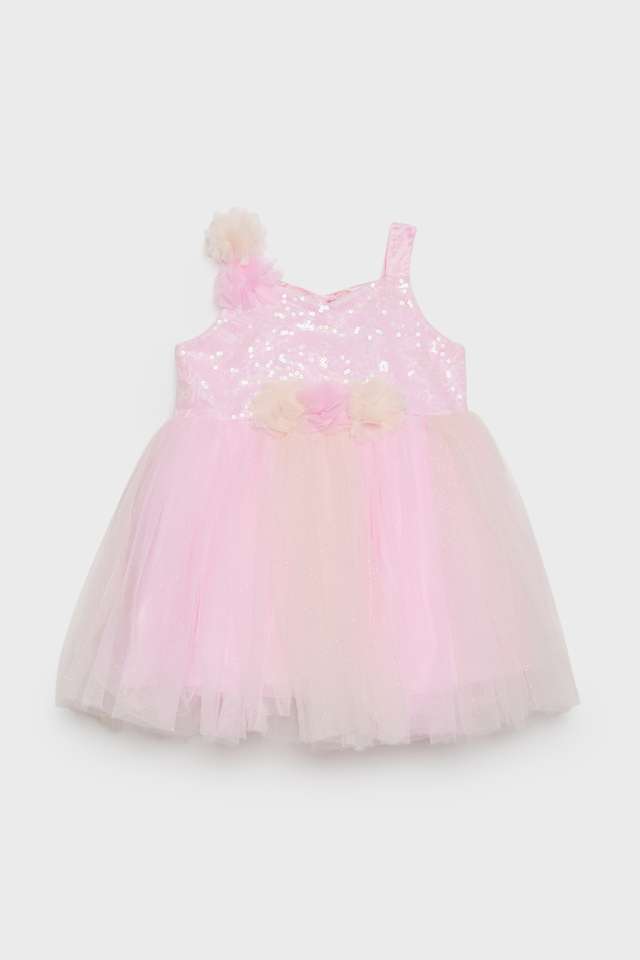 Solid-Polyester-Regular-Fit-Infant-Girls-Dress