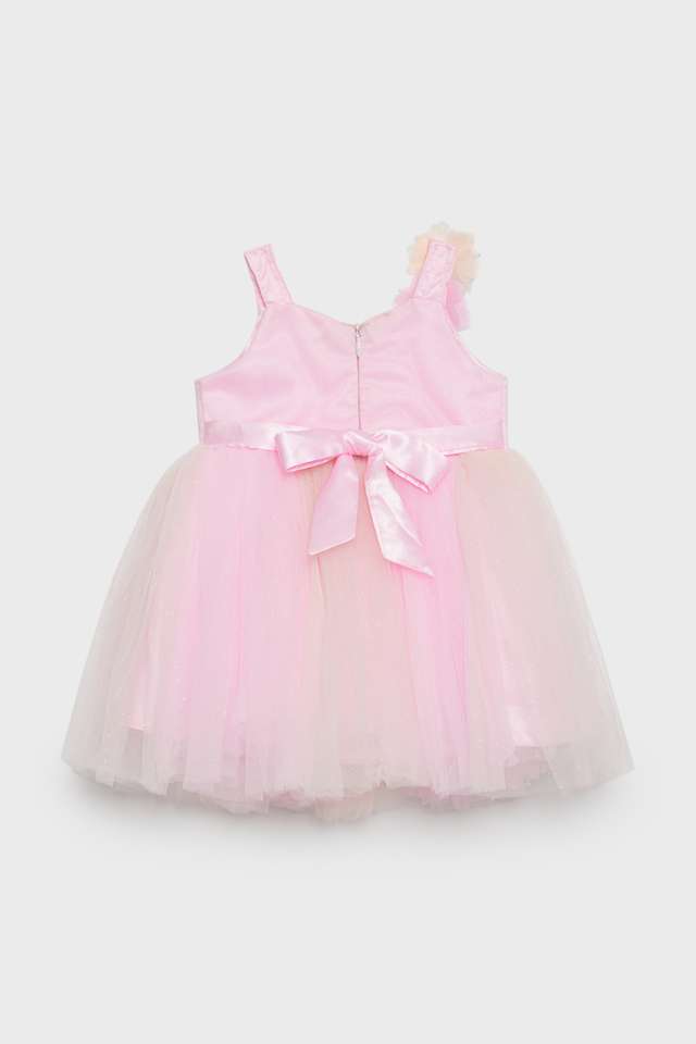 Solid-Polyester-Regular-Fit-Infant-Girls-Dress