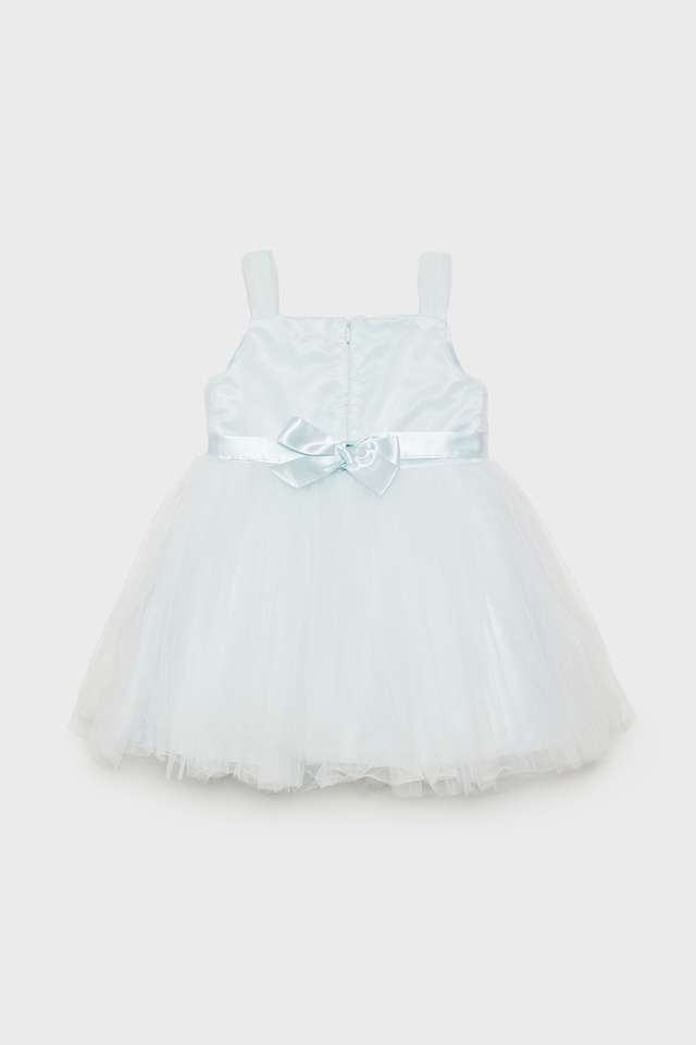 Embellished-Polyester-Square-Neck-Infant-Girls-Casual-Wear-Dress