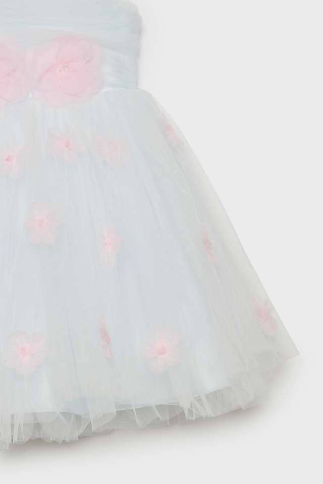 Embellished-Polyester-Square-Neck-Infant-Girls-Casual-Wear-Dress