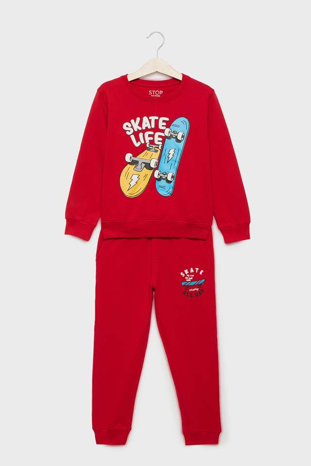 Graphic-Print-Cotton-Round-Neck-Boys-Co-Ord-Set