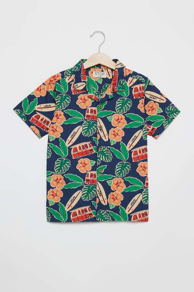 Floral-Blended-Fabric-Regular-Fit-Boys-Shirt