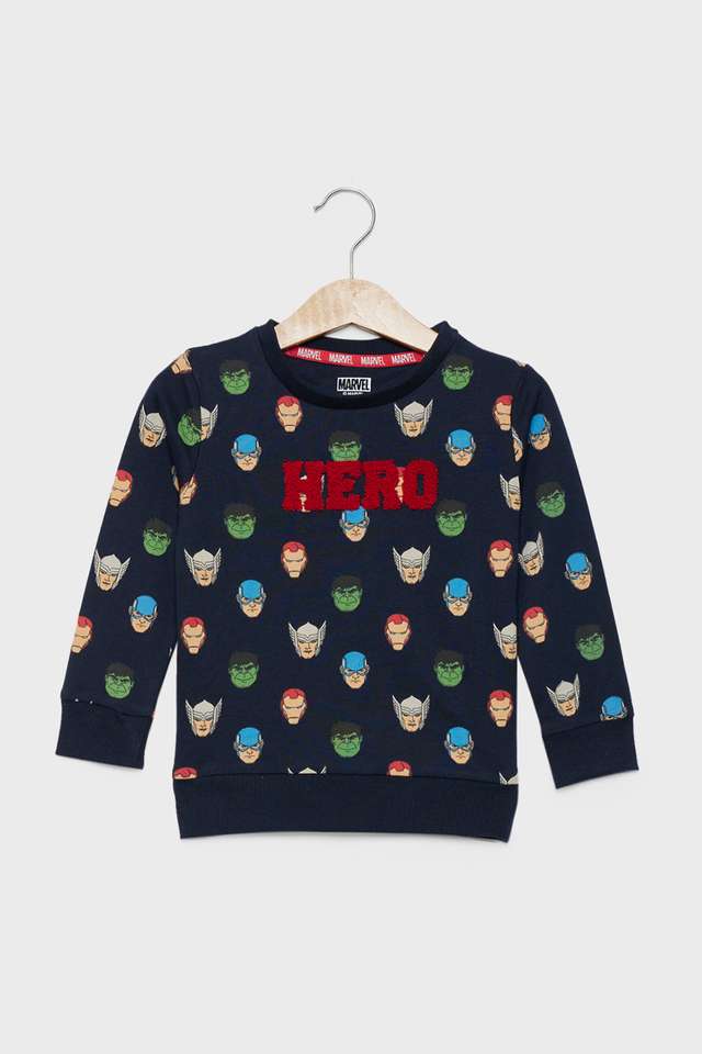 Character-Print-Blended-Fabric-Round-Neck-Boys-Sweatshirt