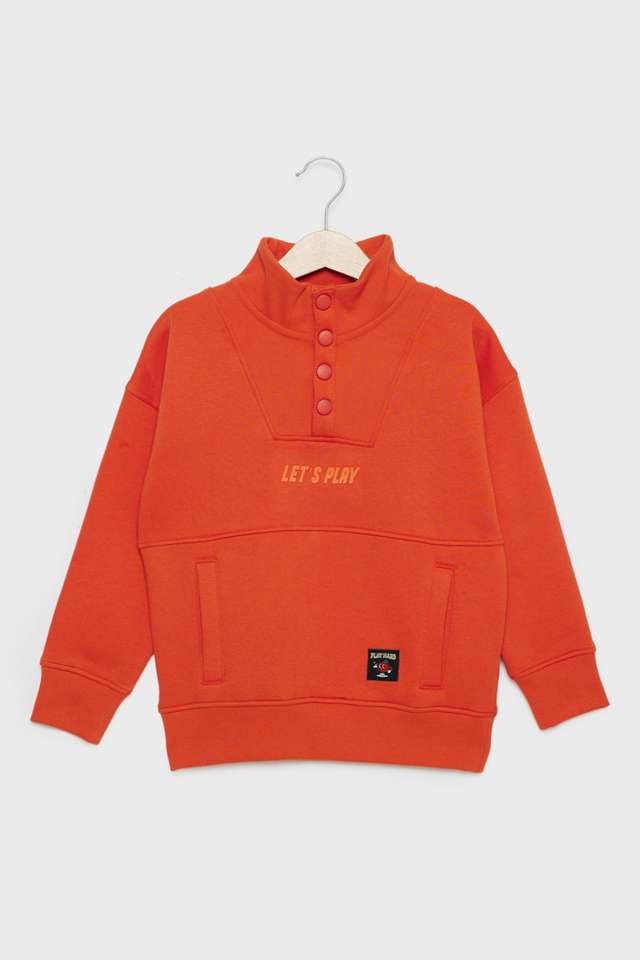 Solid-Blended-Fabric-High-Neck-Boys-Sweatshirt