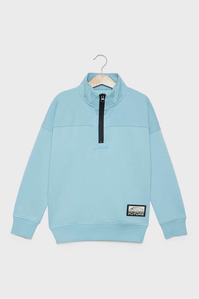 Solid-Blended-Fabric-High-Neck-Boys-Sweatshirt