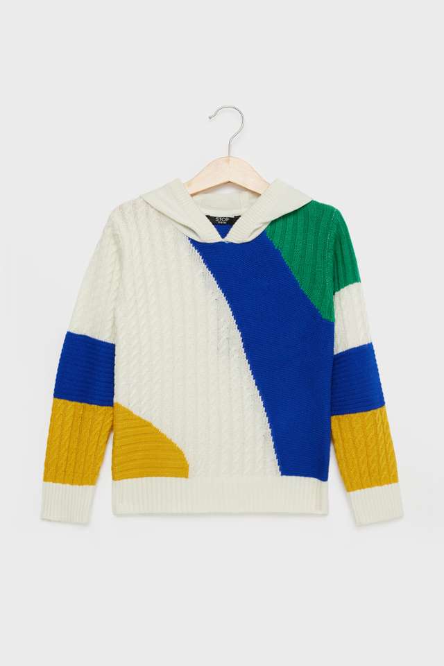 Color-Block-Cotton-Hooded-Boys-Sweater