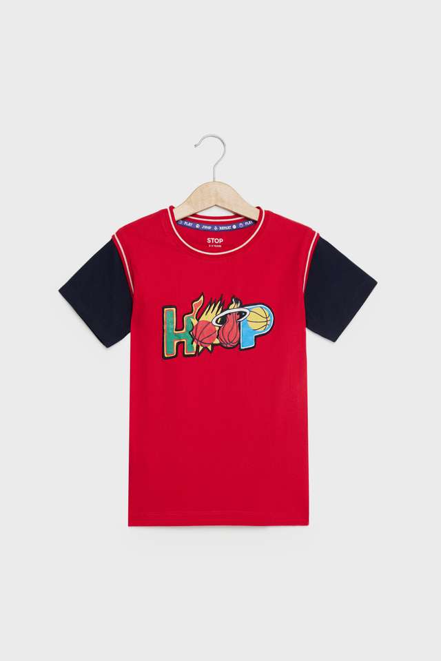 Color-Block-Cotton-Round-Neck-Boys-T-Shirt