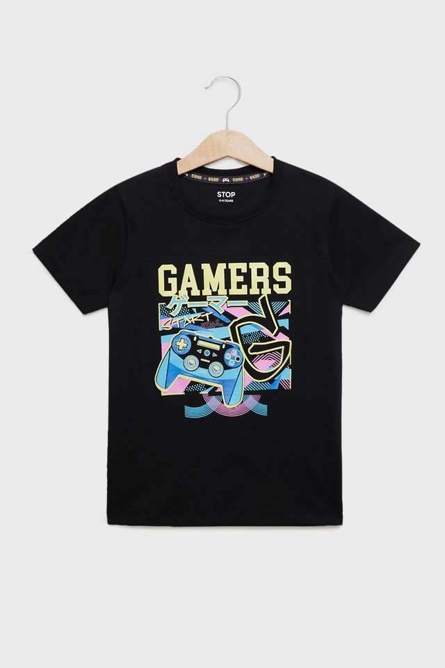 Graphic-Print-Cotton-Round-Neck-Boys-T-Shirt