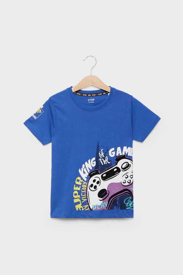 Graphic-Print-Cotton-Round-Neck-Boys-T-Shirt