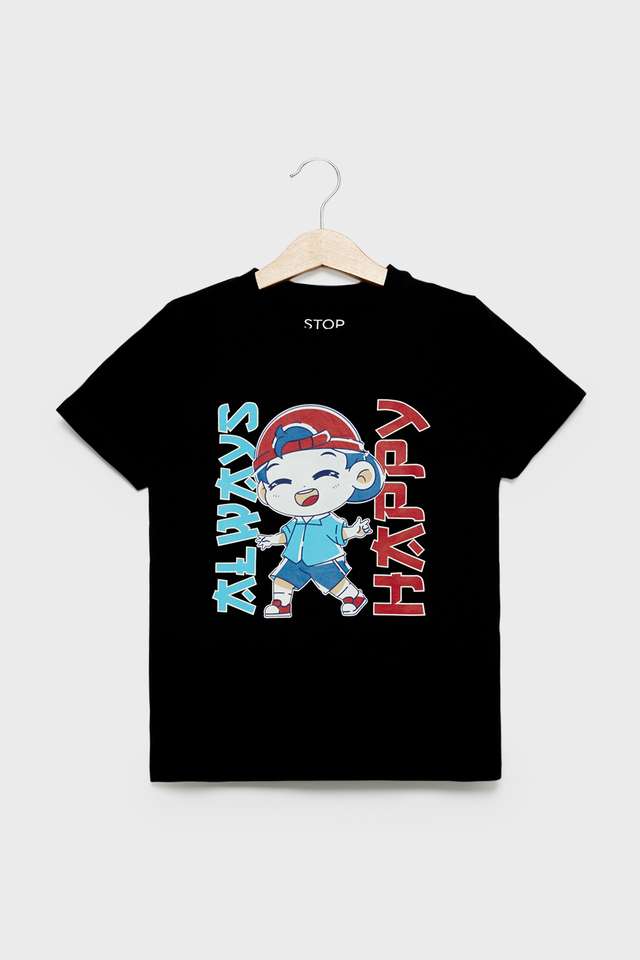 Graphic-Print-Cotton-Round-Neck-Boys-T-Shirt