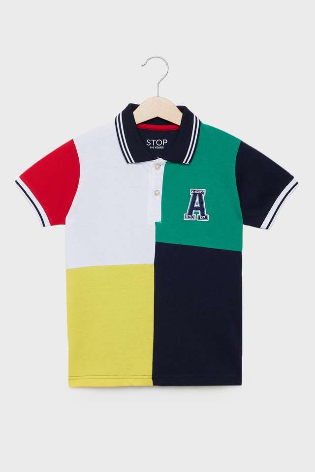 Color-Block-Cotton-Polo-Boys-T-Shirt