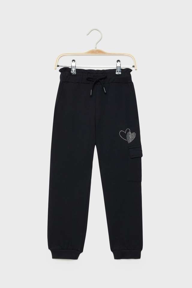 Solid-Blended-Fabric-Regular-Fit-Girls-Pants