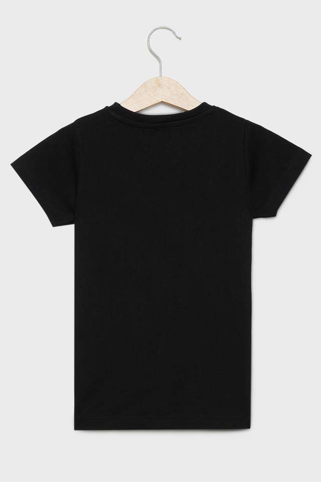 Printed-Blended-Fabric-Round-Neck-Girls-T-Shirt