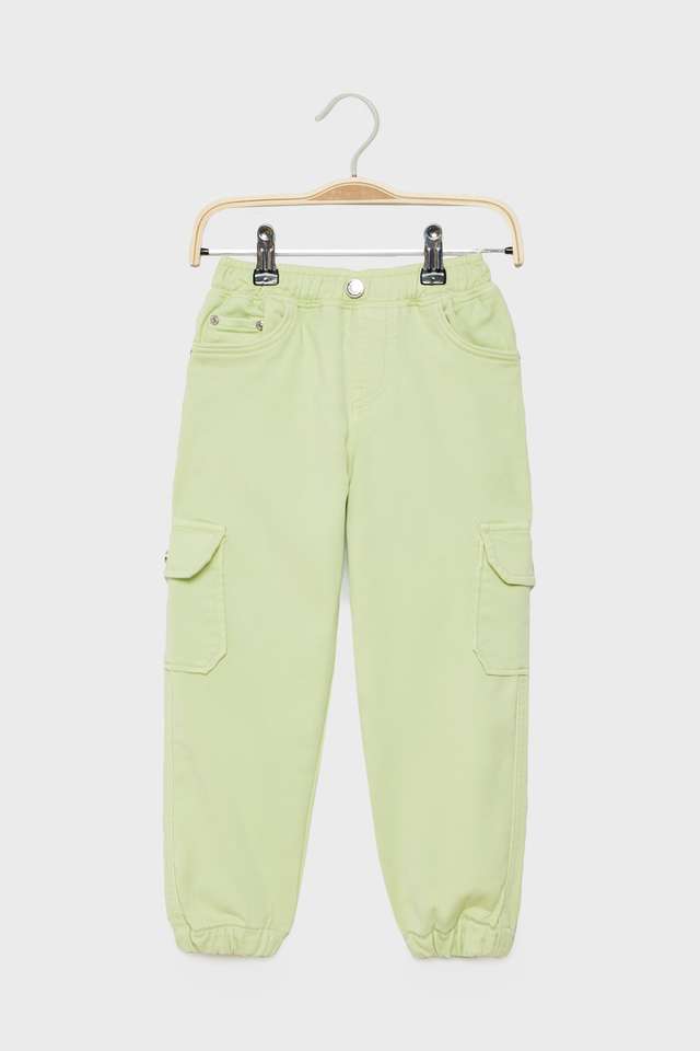 Solid-Blended-Fabric-Regular-Fit-Girls-Pants