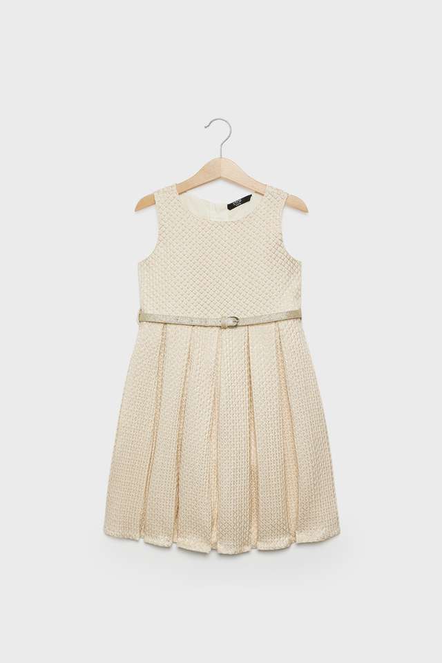 Jacquard-Polyester-Round-Neck-Girls-Dress