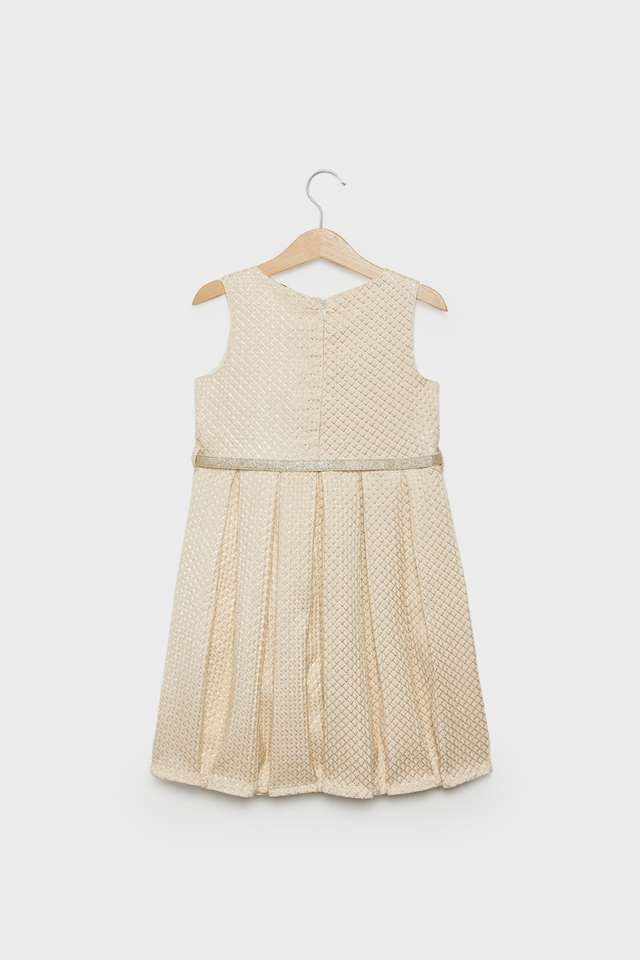 Jacquard-Polyester-Round-Neck-Girls-Dress