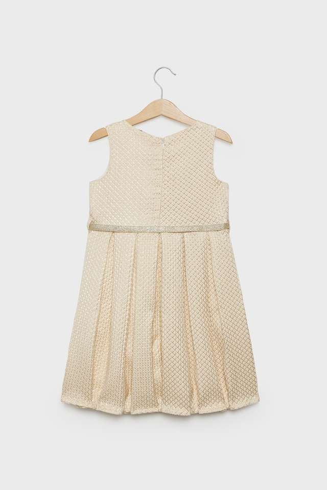 Jacquard-Polyester-Round-Neck-Girls-Dress