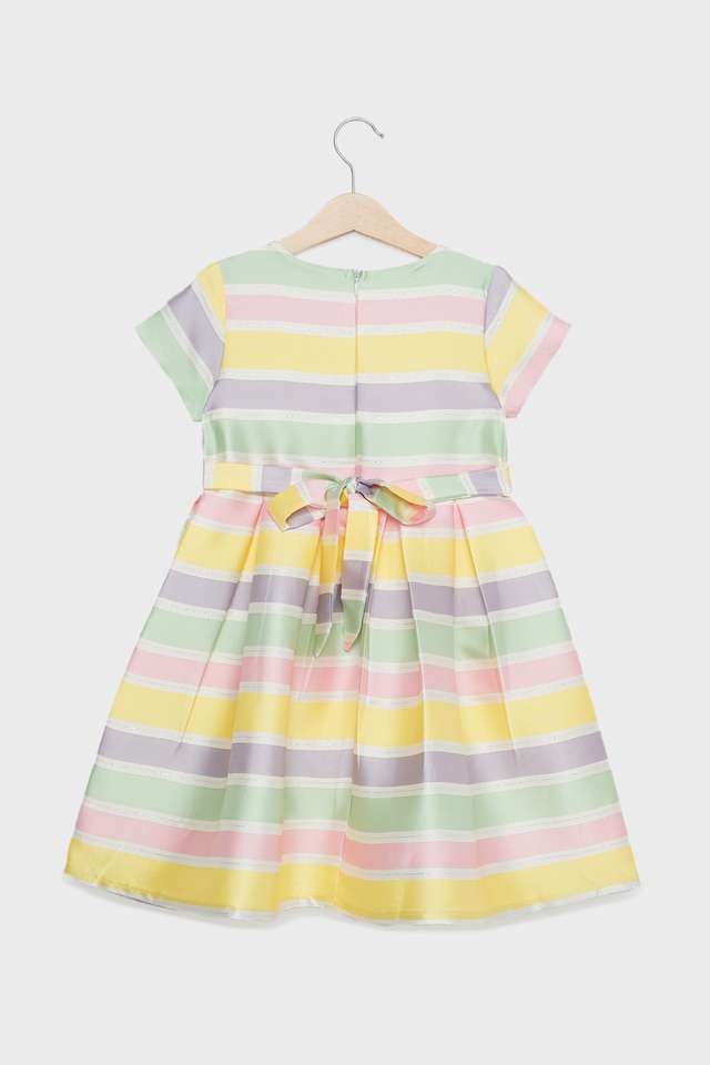 Jacquard-Polyester-Round-Neck-Girls-Dress