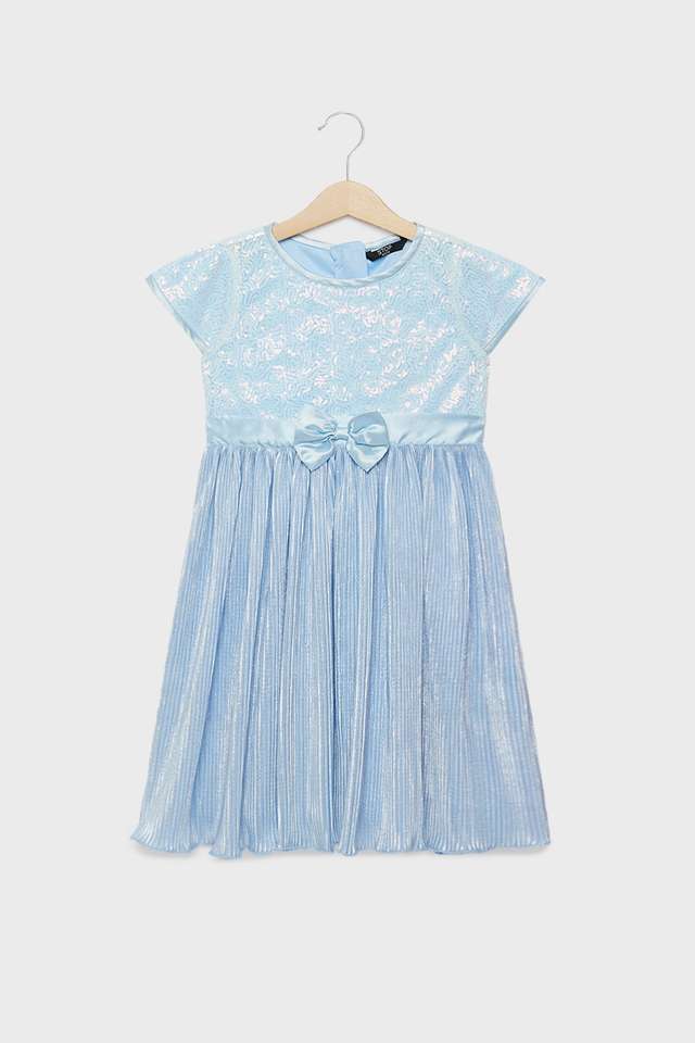 Embellished-Polyester-Round-Neck-Girls-Dress