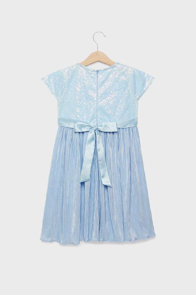 Embellished-Polyester-Round-Neck-Girls-Dress
