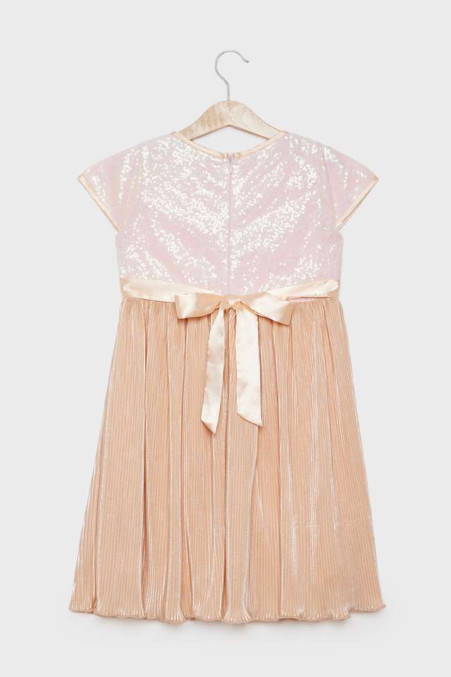 Embellished-Polyester-Round-Neck-Girls-Dress