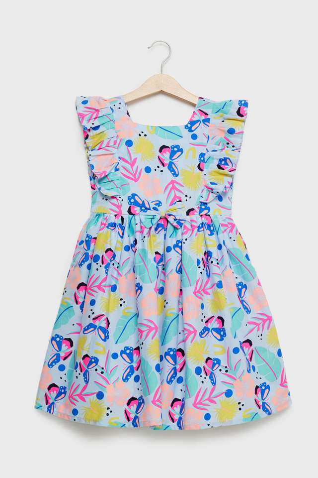 Printed-Cotton-Round-Neck-Girls-Dress