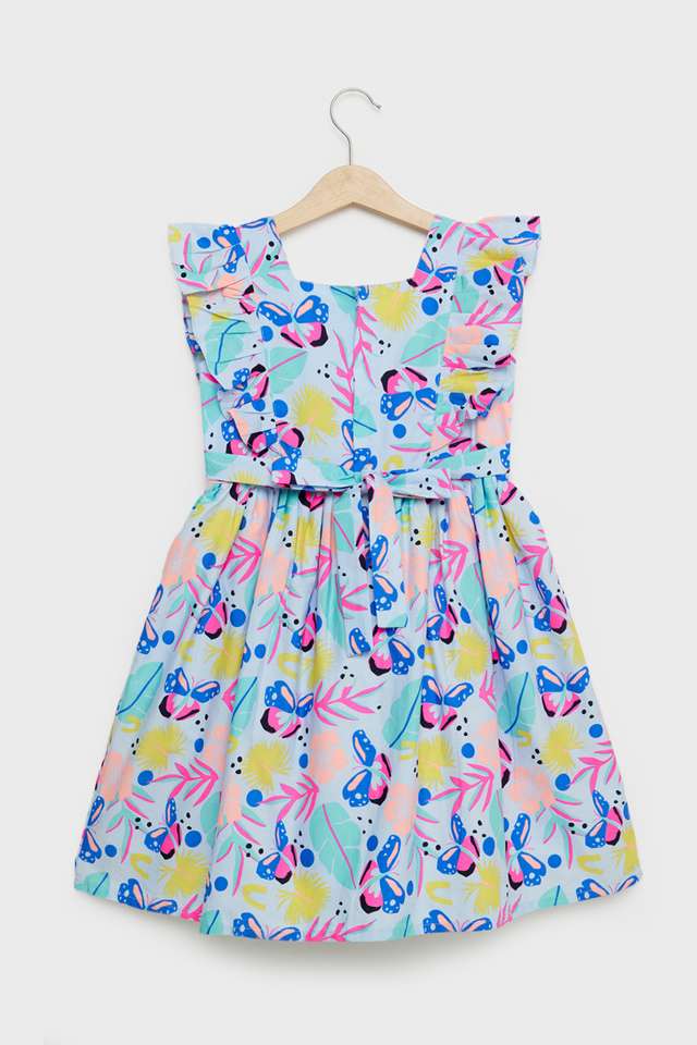 Printed-Cotton-Round-Neck-Girls-Dress