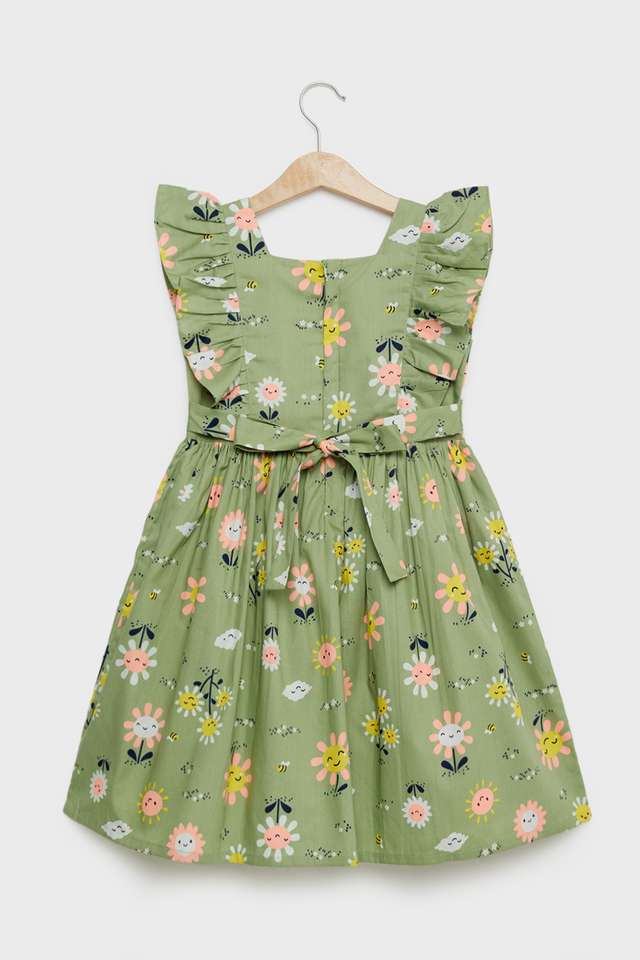 Printed-Cotton-Round-Neck-Girls-Dress