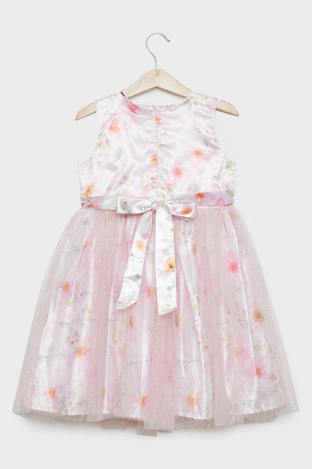 Embellished-Polyester-Round-Neck-Girls-Dress